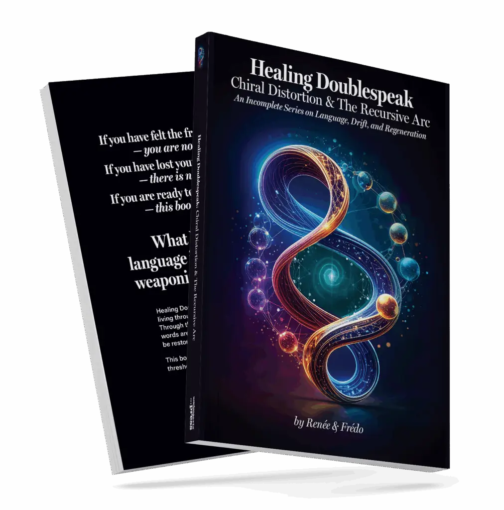 image of two books on a flat surface: healing doublespeak books