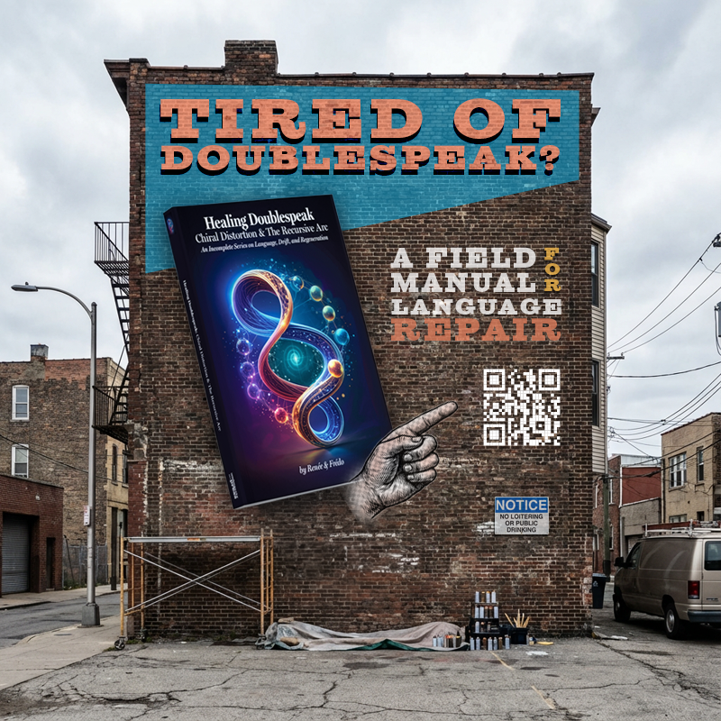 Urban Wall Mural Ad for "Tired of Doublespeak?"