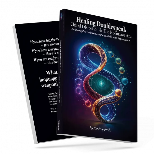 image of two books on a flat surface: healing doublespeak books
